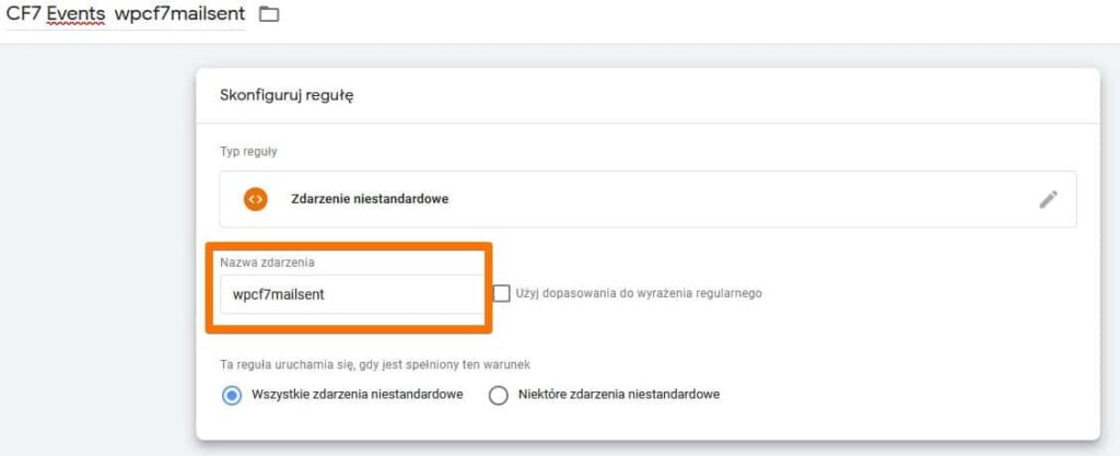Zdarzenie wpcf7mailsent potwierdzające wysłania wiadomości