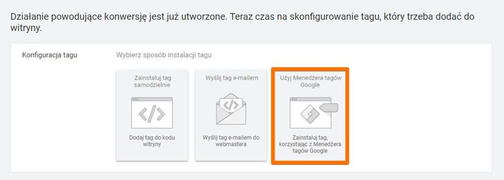 Wybór sposoby dodania kodu konwersji