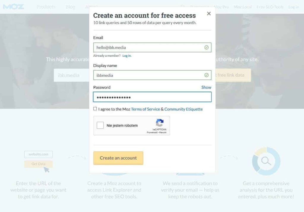 Formularz Rejetracyjny MOZ
