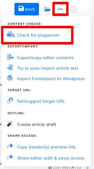 Sprawdzanie plagiatu NeuronWriter