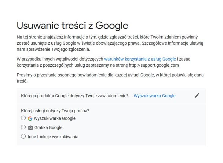 Zgłoszenie praw autorskich do treści w Google
